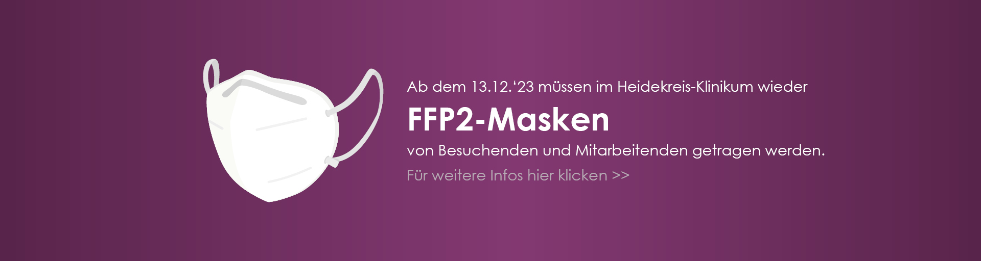 Zum Artikel: Heidekreis-Klinikum führt FFP2-Maskenpflicht aufgrund steigender Corona-Infektionen ein