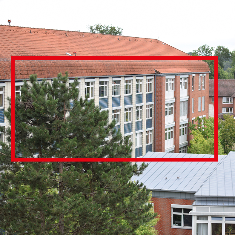 Außenaufnahme vom Gebäude.