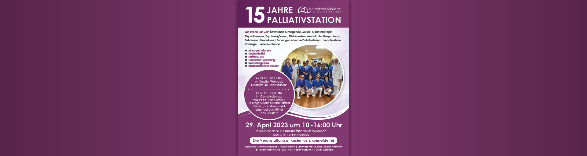 Zum Artikel: Seien Sie dabei: Jubiläumsfeier 15 Jahre Palliativstation