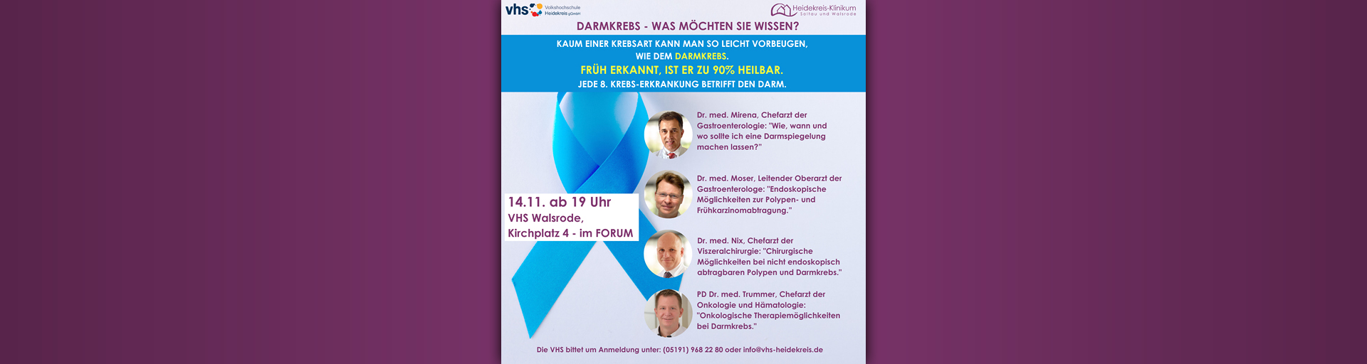 Zum Artikel: Darmkrebs: Von der Vorsorge bis zur Nachsorge - Ärzte des Heidekreis-Klinikums klären auf.