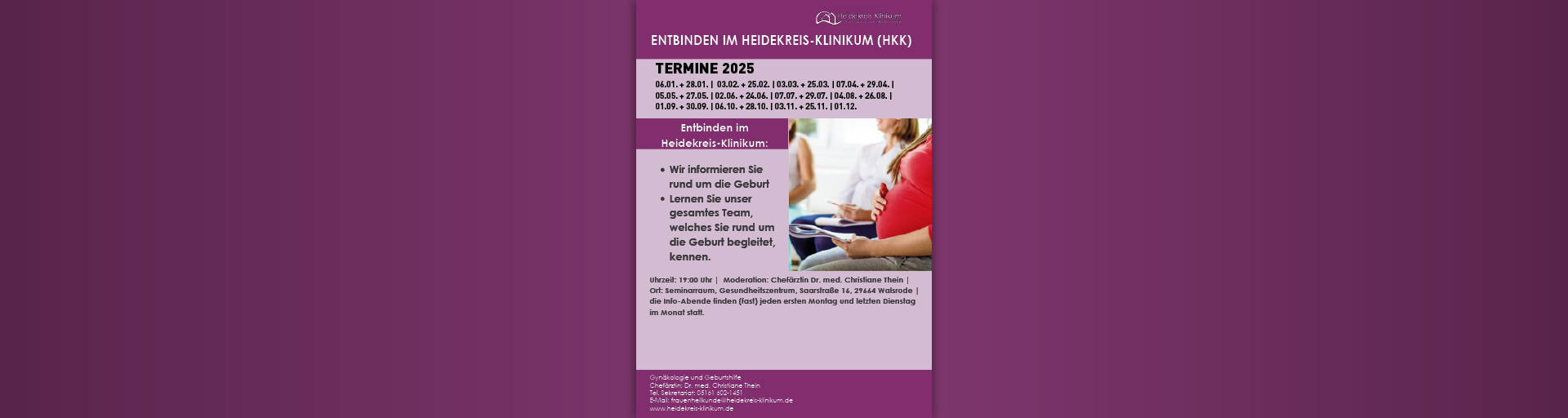 Plakat mit allen Terminen des Jahres - die Termine finden Sie im Seitentext.