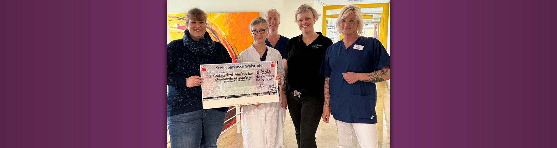 Zum Artikel: Herzliche Hilfe: Spende von 850 Euro unterstützt Sternenkinder‑Fotografie